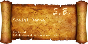 Speigl Barna névjegykártya